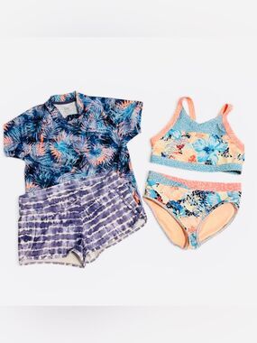 Athleta Girl 4 piece swimsuit lot. Large 10/12